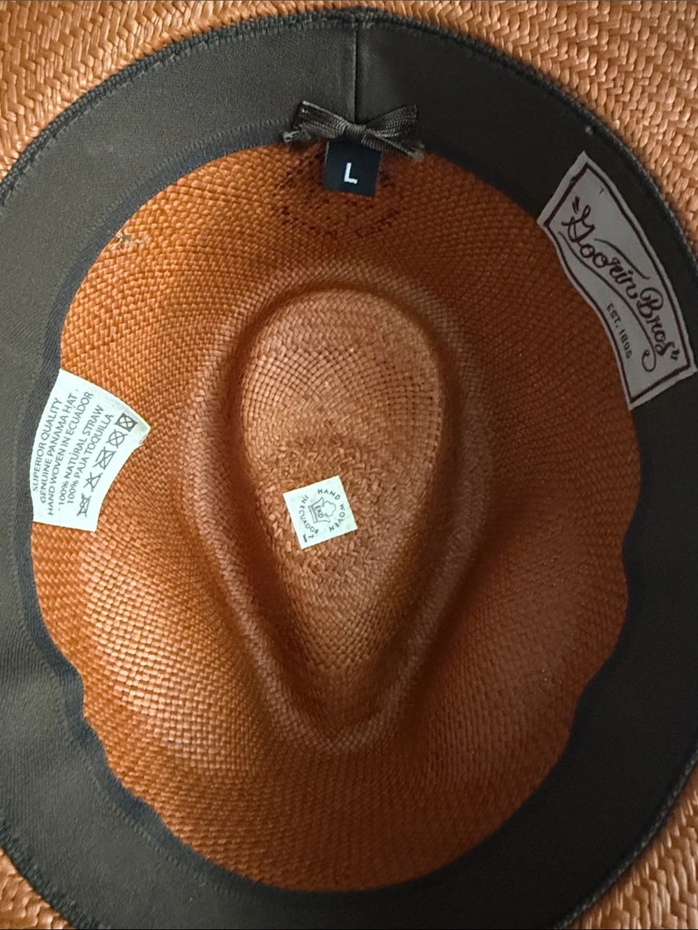 Goorin Bros Brown/Orange Straw Fedora with Gray Band